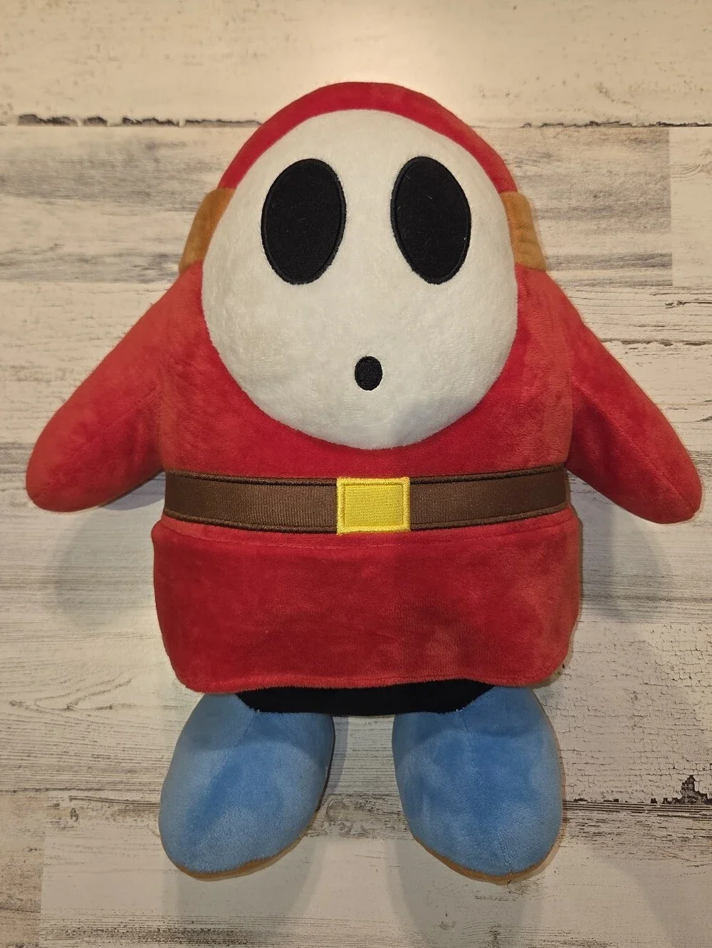Nintendo Big Red Shy Guy Plush Stuffed Toy w/ Blue Feet Mario Cart / Party